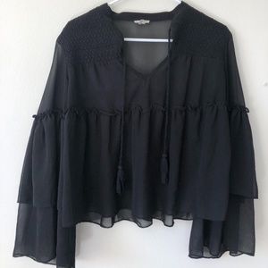 Urban Outfitters (Ecote) Chiffon Bell Sleeve Top